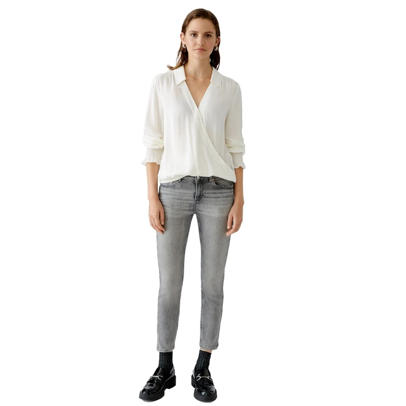 Oui Dames Blouse 0090869 OFF-WHITE