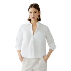 Oui Dames Blouse 0091881 Wit