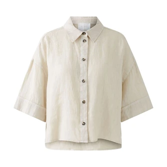 Oui Dames Blouse 0092938 Beige