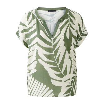Oui Dames Blouse 0092987 Khakigroen