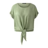 Oui Dames Blouse 0093412 Olijf
