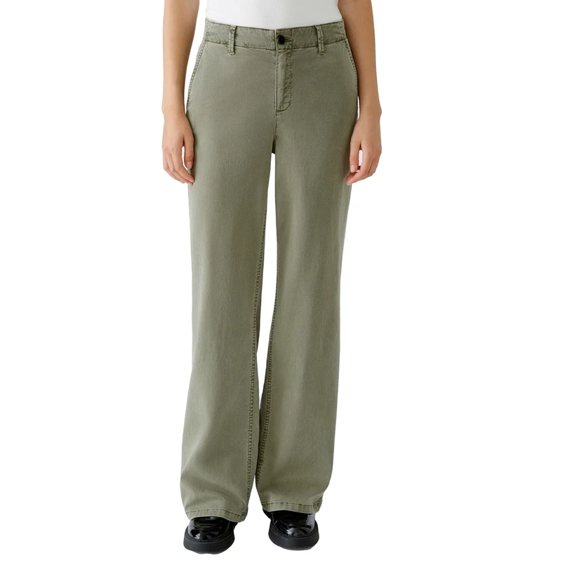 Oui Dames Broek 0090592 Olijf