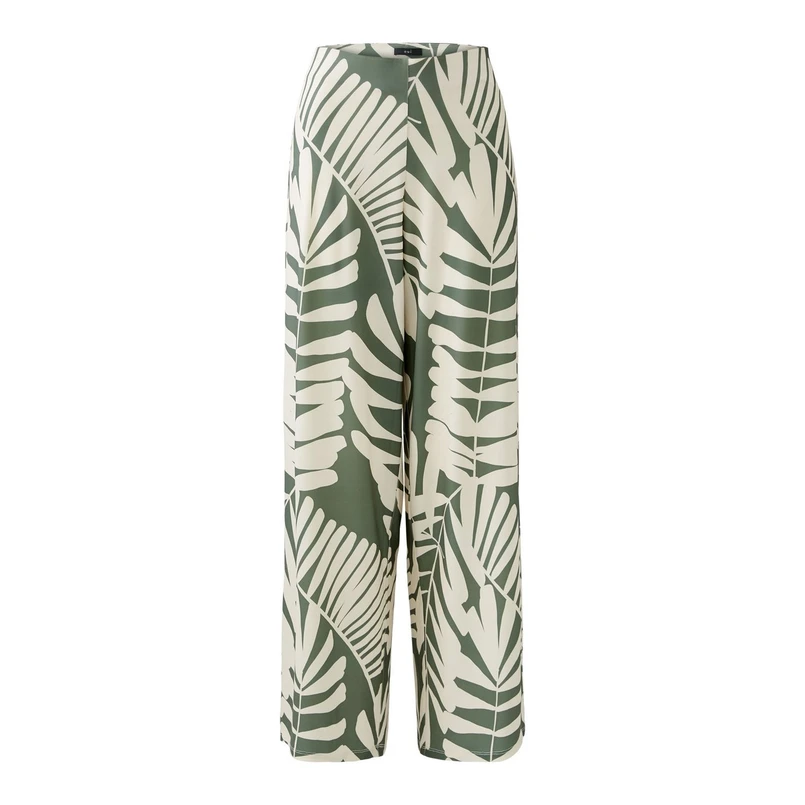 Oui Dames Broek 0092808 Groen dessin