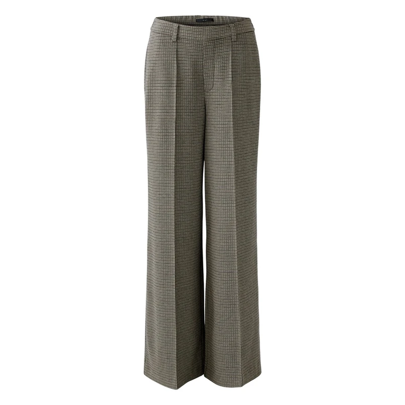 Oui Dames Broek 0094443 Zwart dessin