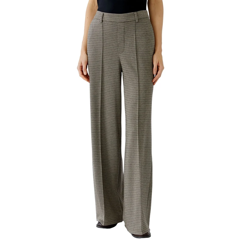 Oui Dames Broek 0094443 Zwart dessin