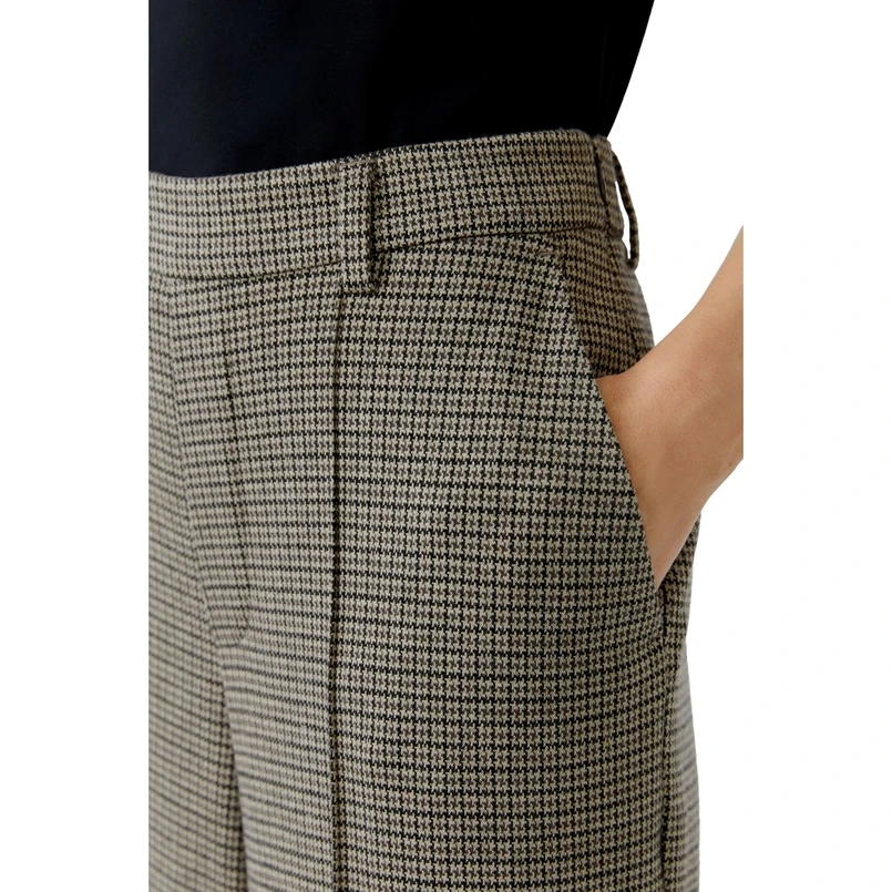 Oui Dames Broek 0094443 Zwart dessin