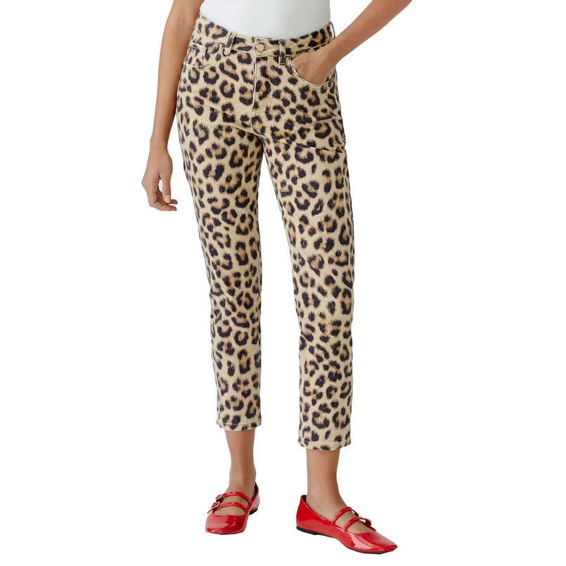 Oui Dames Jeans 0092790 Zwart dessin