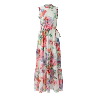Oui Dames Jurk 0092857 Paars dessin