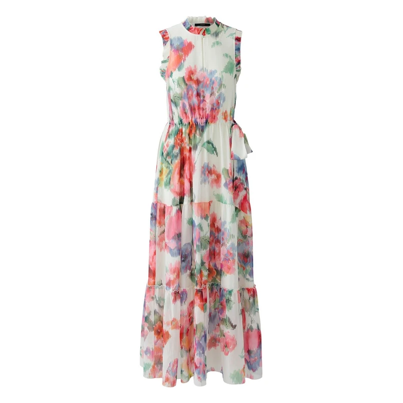 Oui Dames Jurk 0092857 Paars dessin