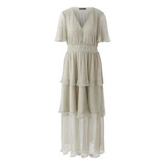 Oui Dames Jurk 0093061 Beige