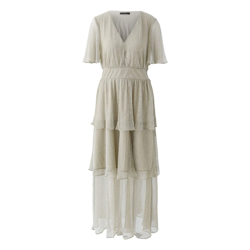 Oui Dames Jurk 0093061 Beige