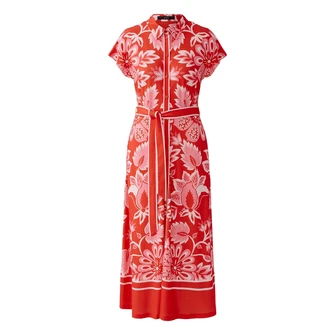 Oui Dames Jurk 0093603 Rood dessin