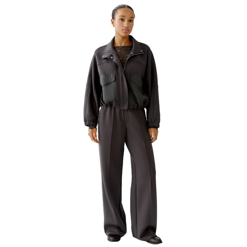 Oui Dames Pantalon 94118 Bruin dessin