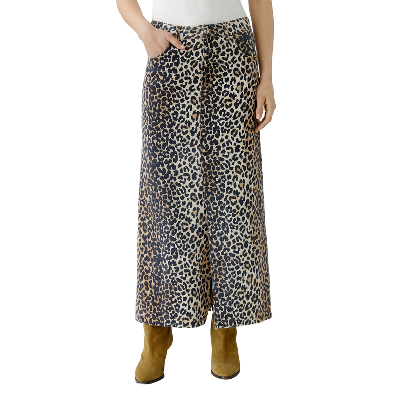 Oui Dames Rok 0093629 Zwart dessin