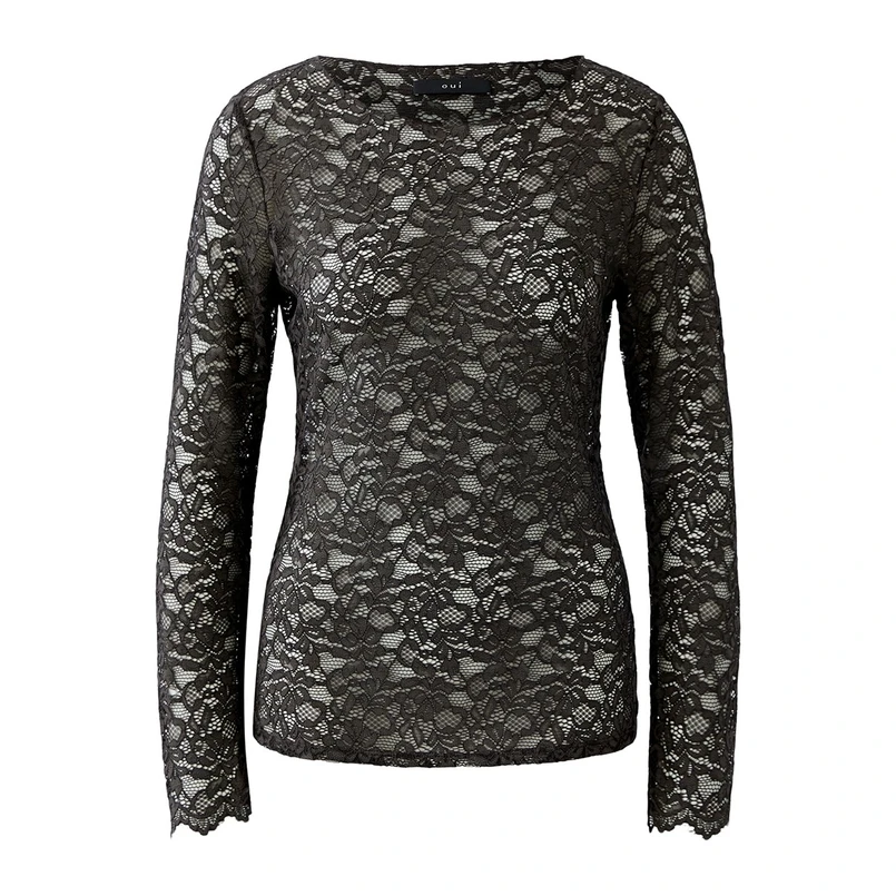 Oui Dames T-shirt 94192 Bruin