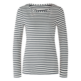 Oui Dames Top 0088220 Zwart dessin