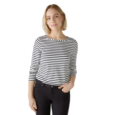 Oui Dames Top 0088220 Zwart dessin