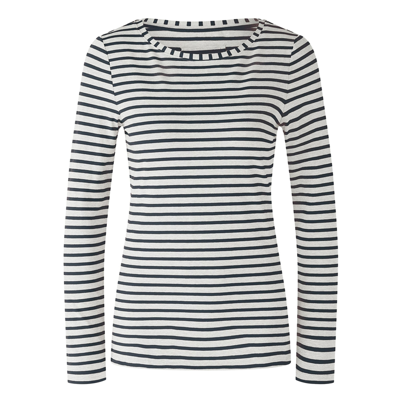 Oui Dames Top 0088220 Zwart dessin