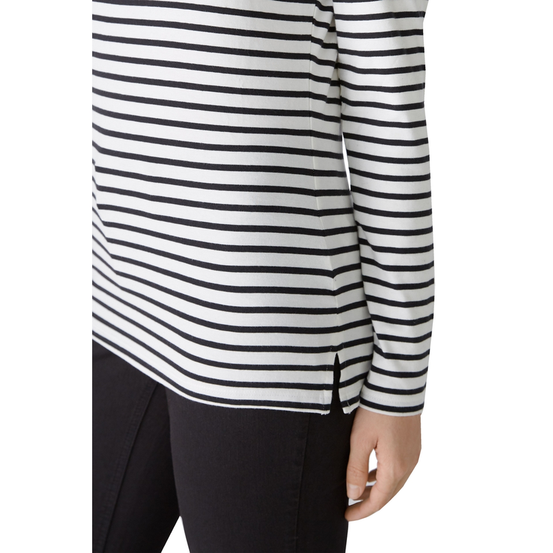 Oui Dames Top 0088220 Zwart dessin