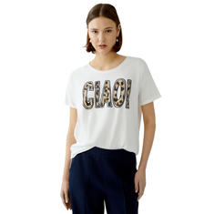 Oui Dames Top 0092560 OFF-WHITE