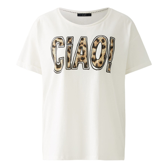 Oui Dames Top 0092560 OFF-WHITE