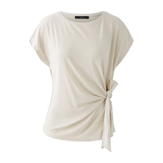 Oui Dames Top 0093111 Beige