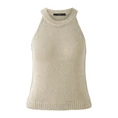 Oui Dames Top 0093301 Beige