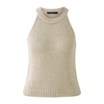 Oui Dames Top 0093301 Beige