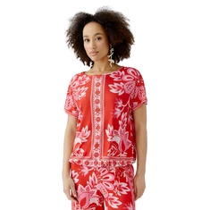 Oui Dames Top 0093639 Rood dessin