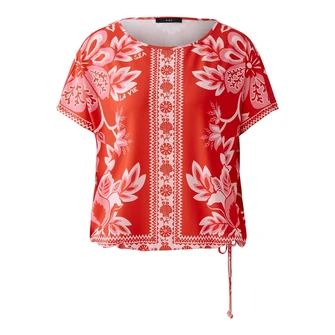 Oui Dames Top 0093639 Rood dessin