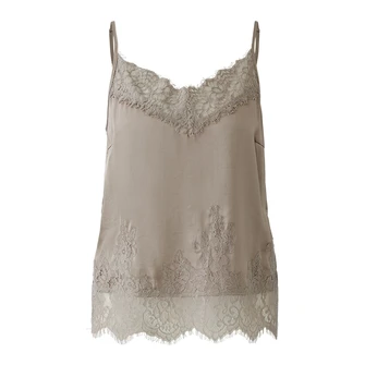 Oui Dames Top 94325 Taupe