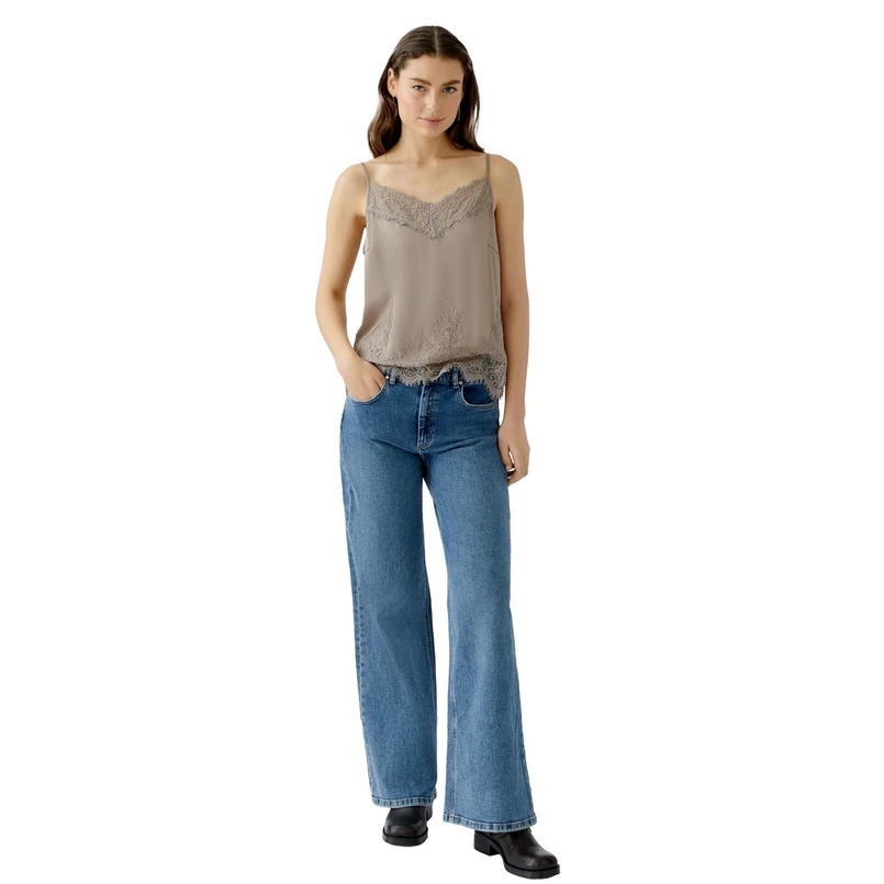 Oui Dames Top 94325 Taupe