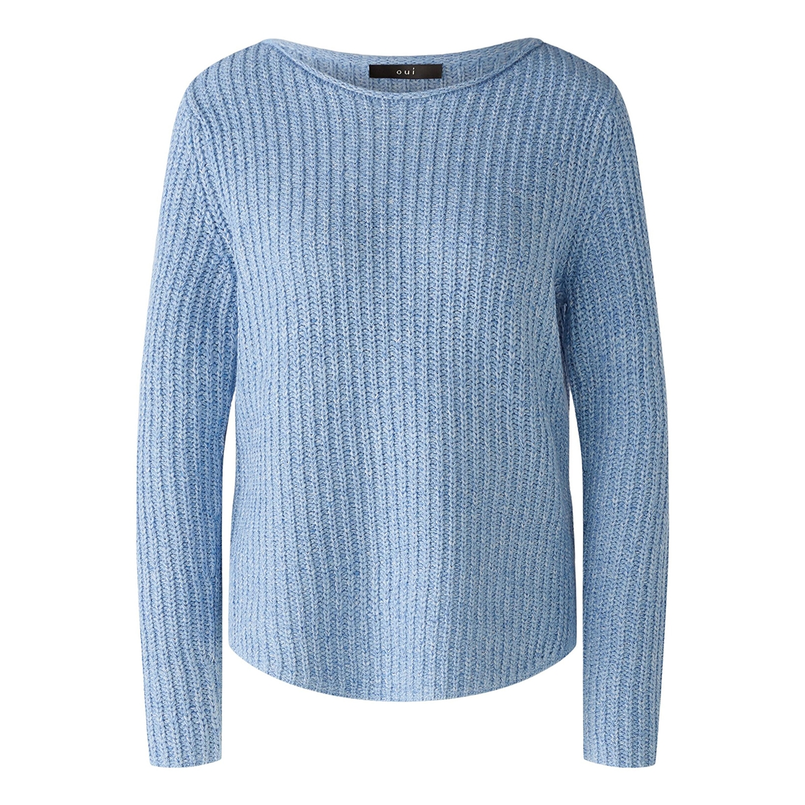 Oui Dames Trui 0088325 Bleu