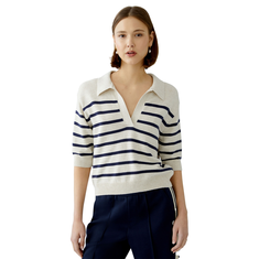 Oui Dames Trui 0091933 WIT DESSIN