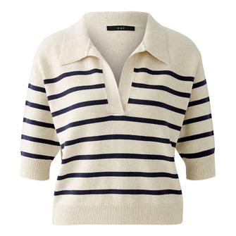Oui Dames Trui 0091933 WIT DESSIN