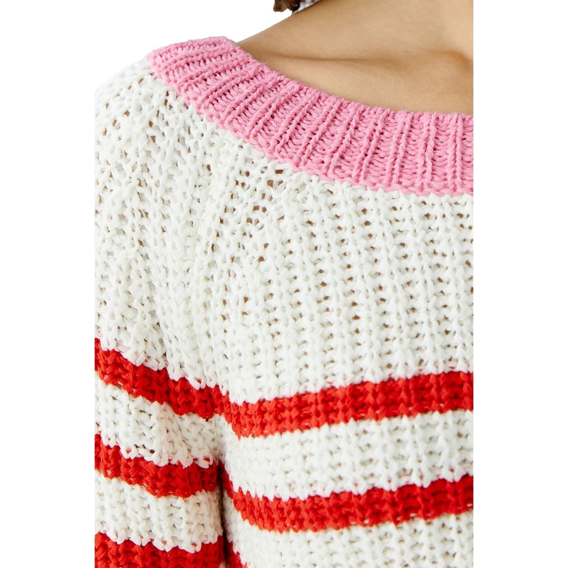 Oui Dames Trui 0092971 WIT DESSIN