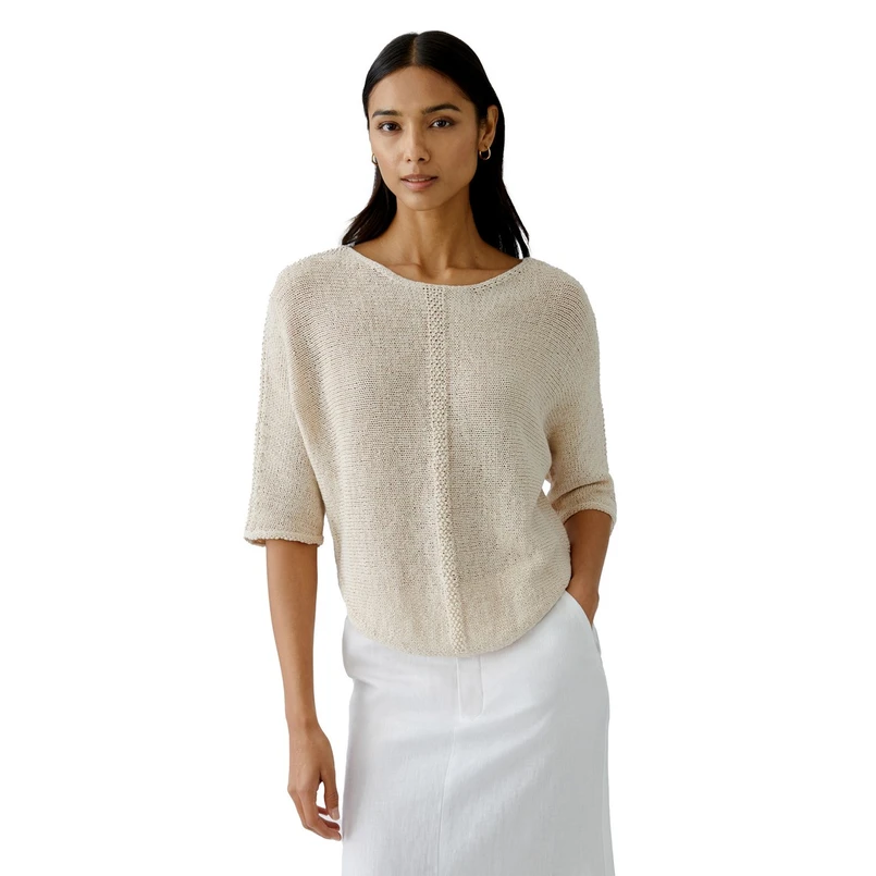 Oui Dames Trui 0092981 Beige