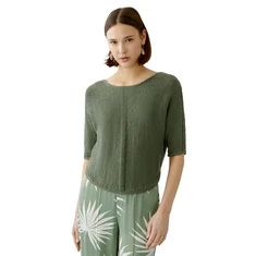 Oui Dames Trui 0092981 Khakigroen