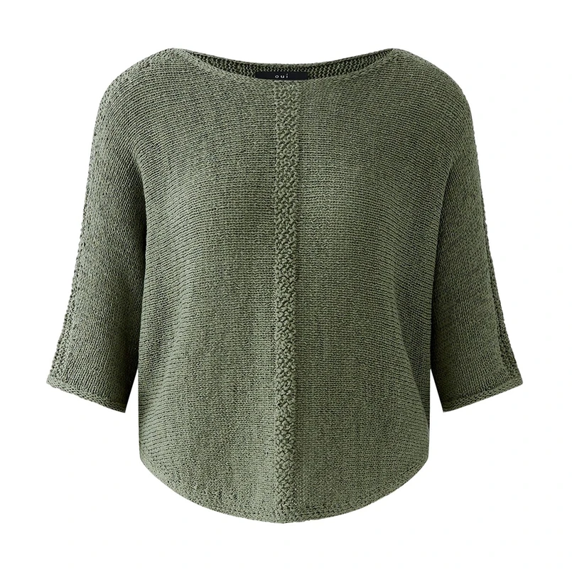 Oui Dames Trui 0092981 Khakigroen