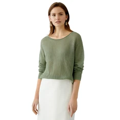 Oui Dames Trui 0093303 Olijf