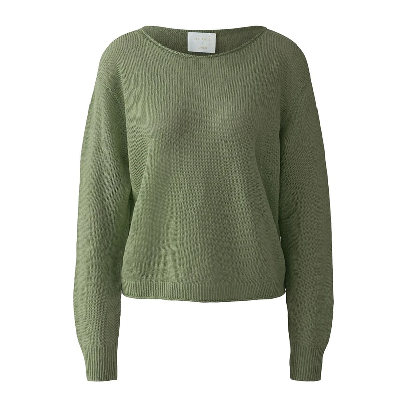 Oui Dames Trui 0093303 Olijf
