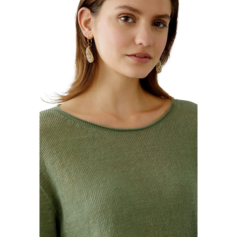 Oui Dames Trui 0093303 Olijf