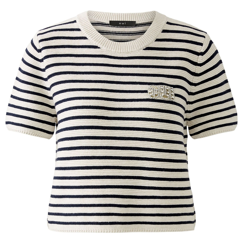 Oui Dames Trui 0093311 WIT DESSIN