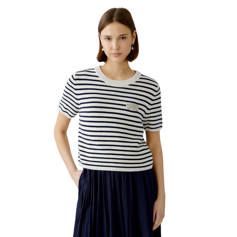 Oui Dames Trui 0093311 WIT DESSIN