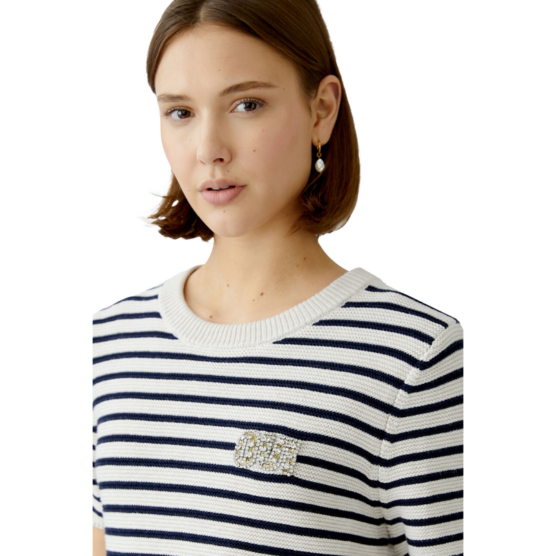 Oui Dames Trui 0093311 WIT DESSIN