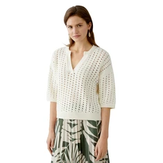 Oui Dames Trui 0093321 OFF-WHITE