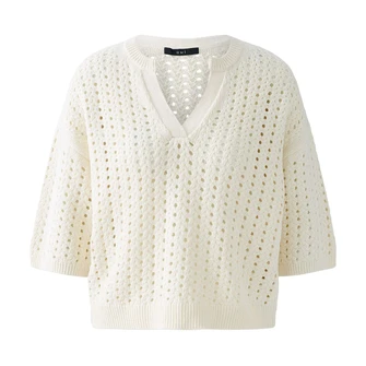 Oui Dames Trui 0093321 OFF-WHITE