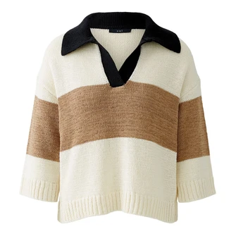 Oui Dames Trui 0093716 Camel
