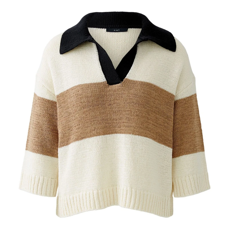 Oui Dames Trui 0093716 Camel