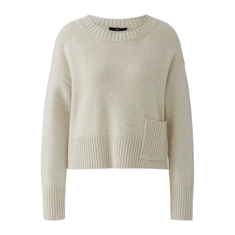 Oui Dames Trui 0094275 Beige